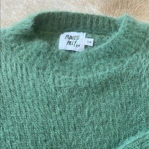 Princess Polly Green Crew Neck Sweater Textured Knit S/M